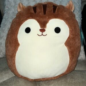 🐿️ Squishmallows Sawyer Fuzzamallows Squirrel Brown/Cream Stuffed Animal 12” NWT